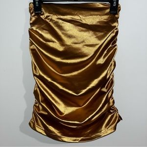 SHEIN | gold mid skirt